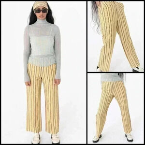 Find Me Now Judy Yellow Brick Multi Color Allover Print Y2K Retro Pants Size XS